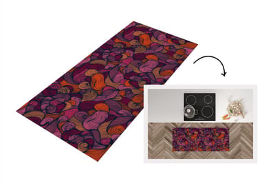 Keukenloper - Loper keuken - Patroon - Line art - Art nouveau - 120x50 cm - Keukenloper vinyl