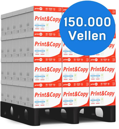 Printpapier Kopieerpapier 150000 vel 60 x 2500 A4 Premium Hoogwit CIE 160 Testwinnaar PEFC gecertificeerd