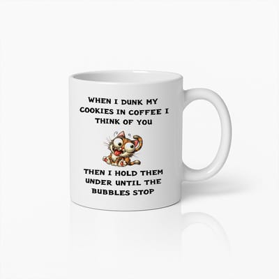 Grappige Koffiemok met Koekjes Dippende Kat Grap – Humoristisch Cadeau voor Koffieliefhebbers & Vrienden