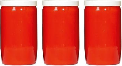 Grafkaars/gedenklicht - 3x - rood - 6 x 10 cm - 3 dagen brandtijd - Graflichten
