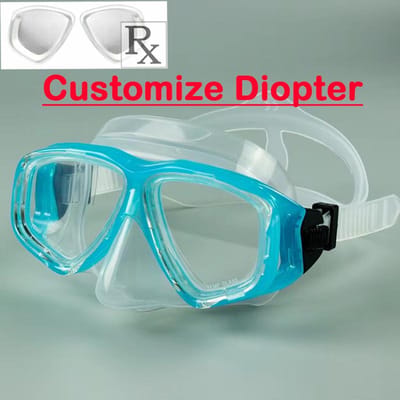 Optische duikbril van gehard glas, corrigerend zwemmasker voor bijziende zwemmers, sterktebereik -1,0 tot -8,0 dioptrie