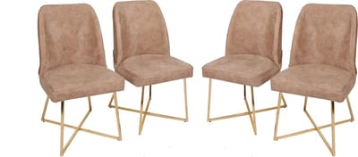 Asir Stoelset (4 stuks) - Goud Bruin - 50 x 90 x 49 cm
