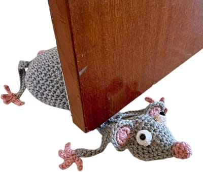 Gehaakte Deurstopper - Dieren Knuffel - Huis Decoratie - Handgemaakt Uniek Ontwerp - 12x9x9 cm - Muizen