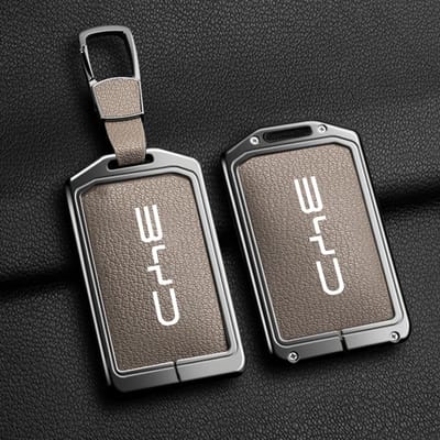 Zinklegering Leer Auto NFC Kaart Afstandsbediening Sleutelhoes Fob Hoesje Voor Byd Tang Dm Han Ev Song Pro Qin Plus Dmi Auto Sleutelhanger Accessoires gray