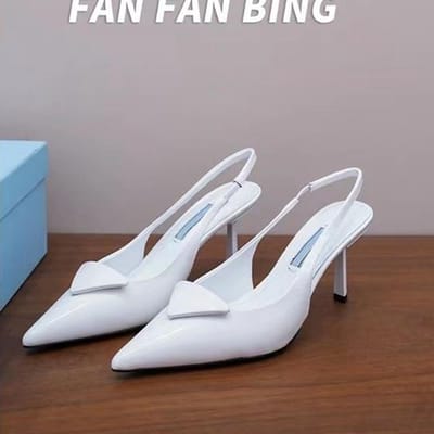 Hoge Kwaliteit Merk Mode Echt Leer Dames Slingback Schoenen Elegant Puntige Neus Instap Muiltjes Schoenen Sexy Dunne Lage Hak 39 white