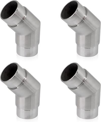 Hoekverbinder 135 Graden voor Ronde Buis Ø 33,7 mm - 4 Stuks RVS