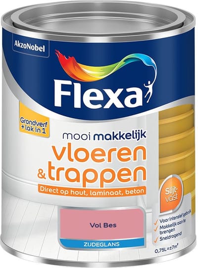 Flexa - Mooi Makkelijk Vloeren & Trappen Zijdeglans - Vol Bes - Mengverf - 750 Ml