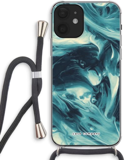 Case Company® - Hoesje met koord geschikt voor iPhone 12 hoesje met Koord - Dreaming About Whales - Telefoonhoesje met Zwart Koord - Bescherming aan alle Kanten en Over de Schermrand