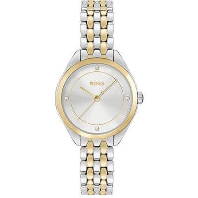 BOSS HB1502724 MAE Dames Horloge - Mineraalglas - Staal - Zilverkleurig - 30 mm breed - Quartz - Vouw/Vlindersluiting - 3 ATM (spatwater)