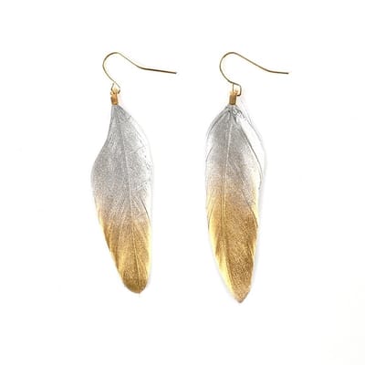 Jomide Oorhangers Veren Lang - Zilver/Goud