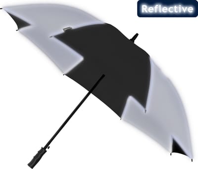 Falcone - Reflecterende Paraplu - Ø 120 cm - Golfparaplu - Automaat - Windproof - Zwart/Zilver
