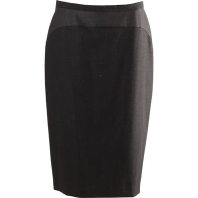Max Mara midi-rok met kokerrok in zwarte wol