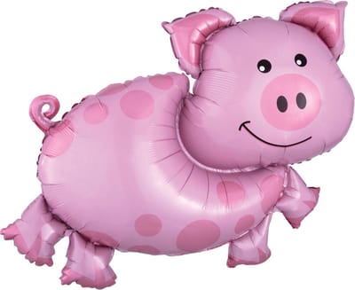 Amscan Folieballon Varken Junior 89 Cm Roze