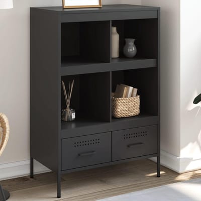 Industrieel Dressoir - Metalen Kast - Woonkamer Opbergen - Robuuste Staalconstructie - 68x39x1015 cm - Zwart