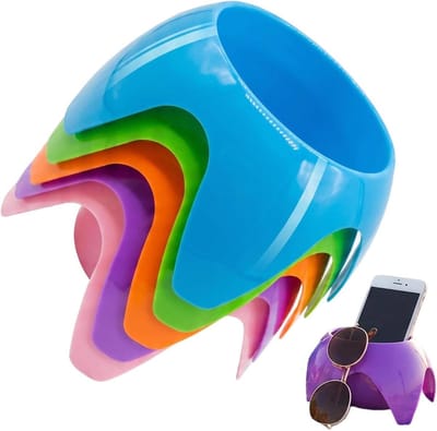 Bekerhouders - Drankonderzetters - Outdoor Activiteiten - Zandvrij Stapelbaar - 5 Pak - Multicolor