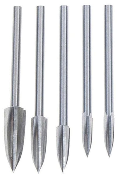 Gereedschap Set - Graveerboren - Houtbewerking Graveren - 5-delige Set - 3-8 mm - Zilverkleurig