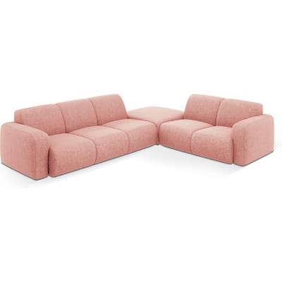 Hoekbank Lola rechts chenille met hocker | Windsor & Co