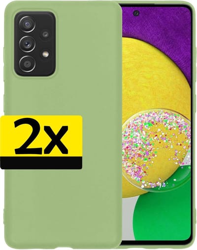 Hoesje - 2 Stuks - Geschikt voor Samsung Galaxy A52s 5G - Sterk & Shockproof - Case Siliconen - Back Cover - Telefoon Hoes - Telefoonhoesjes - Groen