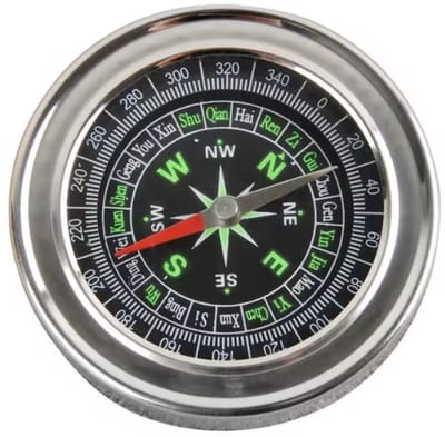 Scoby - Kompas - Richtingbepaler - Navigatiehulpmiddel - Compass - 8 CM - Zilver