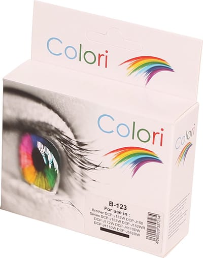 Colori huismerk inkt cartridge geschikt voor Brother LC123BK Zwart DCPJ132W DCPJ150 DCPJ152W DCPJ152WR DCPJ172W DCPJ4110DW DCPJ4110W DCPJ552DW DCPJ752DW