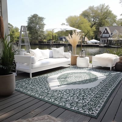 Flycarpets Elle Decoration - Binnen & Buitenkleed - Omkeerbaar - Meekly - Groen - 160x230 cm