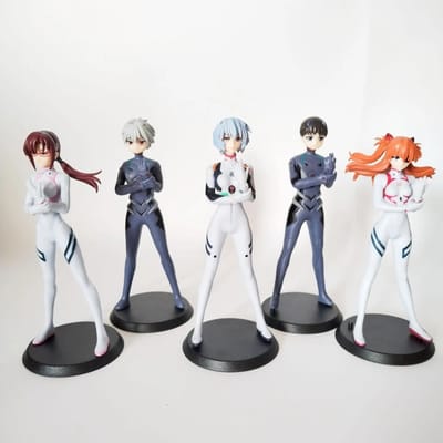5 stuks/set Anime Rei Figuur Speelgoed 13cm Ayanami Rei Gasha Portretten PVC Actie Model Verzameling Poppen Fans Cadeaus gray