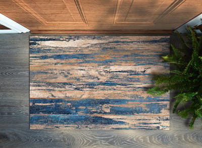 Coloray Deurmat voor binnen - Bruin Wasbare Deurmat - Abstractie Deur Etree - Antislip Onderkant Deurmat - Deurmat Met Print - 90x60 cm