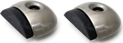 Dulimex Deurstopper/deurbuffer - 2x - D46mm - inclusief schroeven - RVS - zilver - vloermontage