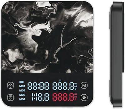 Matrix Pro - Espresso en Koffie Weegschaal - Barista Scale - 0,1 gram nauwkeurig - 4 programma's incl. verhouding koffie tot water - Rubber hitte mat - USB-C-opladen