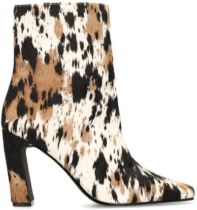 Sacha - Dames - Cow print enkellaarsjes met hak - Maat 36