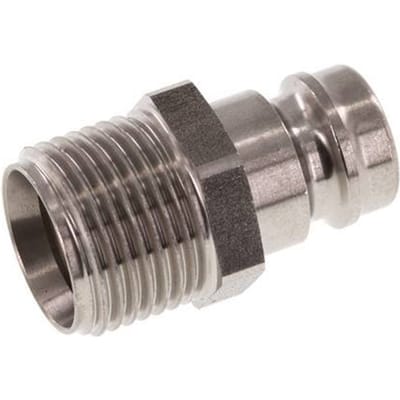 RVS DN 9 Tempereerkoppeling Insteeknippel G 3/8 inch Buitendraad Dubbele afsluiting
