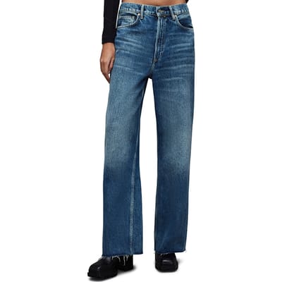 AllSaints Blake Jean Dark Indigo Maat: W30 | Flared Jeans Outlet | Dames | Blauw