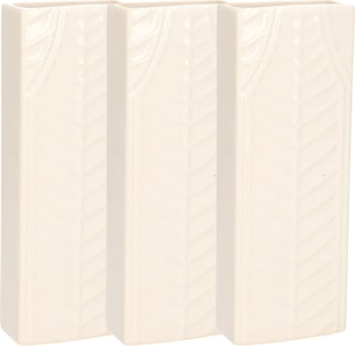 Gerimport Waterverdamper - 3x - ivoor wit - keramiek - 400 ml - radiatorbak luchtbevochtiger - 7,4 x 18,6 cm