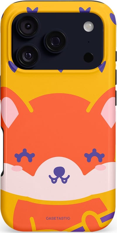 Casetastic hoesje geschikt voor Apple iPhone 17 Pro - MagSafe - Dubbellaagse bescherming - Vossen beat - Fashion Case - Geel Oranje Wit