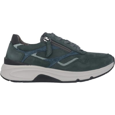 Gabor rollingsoft sensitive 96.896.43 - dames rollende wandelsneaker - Groen - maat 37.5 (EU) 4.5 (UK)