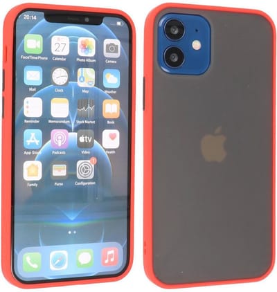 Hoesje Geschikt voor de iPhone 12 Mini - Hard Case Backcover Telefoonhoesje - Rood