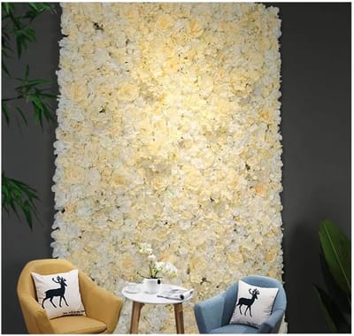 Kunstbloemen Muurdecoratie - Zijden Bloemenpanelen - Feest Decoratie - Realistisch Uiterlijk - 40 X 60Cm - Multi