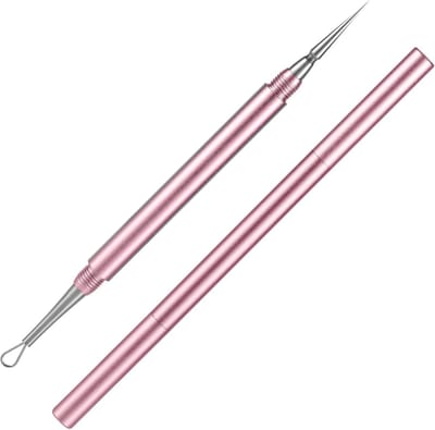 Mee-eter verwijderaar voor neus en gezicht - Dubbelzijdig metaal - Professionele acne reinigingsnaald - Puistjesverwijderaar - Whitehead remover - Roségoud - 2-in-1 - Reinigingstool - Schoonheidsinstrument - Huidverzorging.
