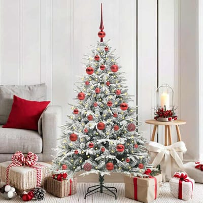 vidaXL - Kunstmatige - Voorverlichte - Kerstboom - met - Ballenset - Groen - 150 - cm