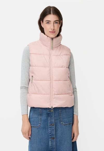 camel active Gewatteerd vest met tweewegrits - Maat womenswear-34 - Pink