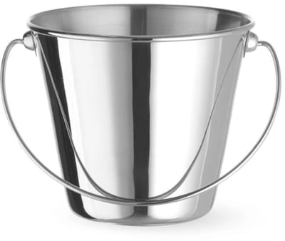 HENDI Snackemmer - diameter 13 cm x hoogte 11 cm - roestvast staal - met handgreep, vaatwasserbestendig - zilver - voor snacks in horeca, voedselveilig