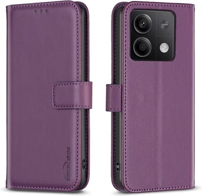 BINFEN Hoesje - Geschikt voor Xiaomi Redmi Note 13 5G Hoesje - BINFEN Color Book Case - Paars