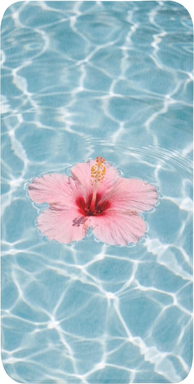 WC mat 60x120 cm - Antislip - Hibiscus - Water - Roze - Toiletmat - Vloermat - Douchemat - Toilet tapijt - Toiletmatten