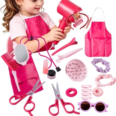 Kappersspeelgoed Set - Speel Salon - Rollenspel Spelen - Inclusief Spiegel - 23 x 14 x 12 cm - Multicolor