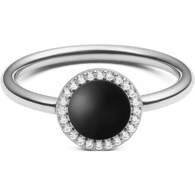 DANIEL WELLINGTON AUDREY DW0040138 - 50 MM - STAINLESS STEEL RING MET ZWARTE AGAAT EN KRISTALLEN 1 STUK
