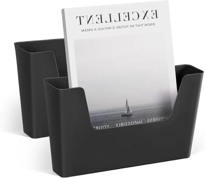 2 Stuks Wandmontage Bestandenhouder - Zwart, Ruimtebesparend, Organisatieoplossing voor Kantoor en Thuis