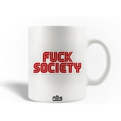 Mug en Céramique Fuck Society Mr Robot rouge