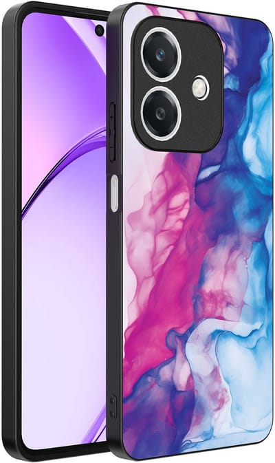 Smartphonica Telefoonhoesje Geschikt voor Oppo A3 - A3X met Roze Blauw Marmer Opdruk - TPU Backcover Case Rose Blue Marble Design geschikt voor Oppo A3;Oppo A3X