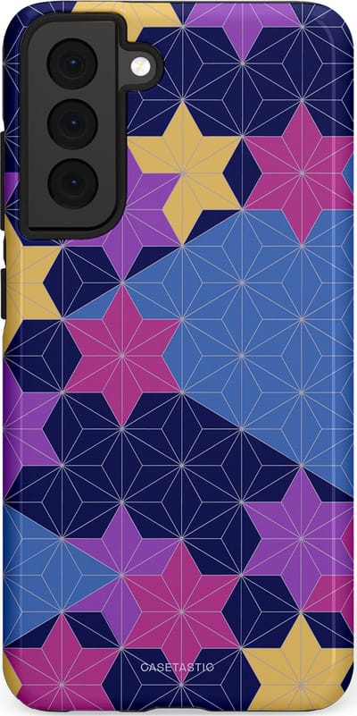 Casetastic Hoesje Geschikt voor Samsung S21 FE - Stijlvolle Beschermende Duo-layer Case - Sterrenlijn