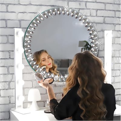 Ronde Wandspiegel 30cm Decoratieve Glas Spiege voor Woonkamer Badkamer Slaapkamer
